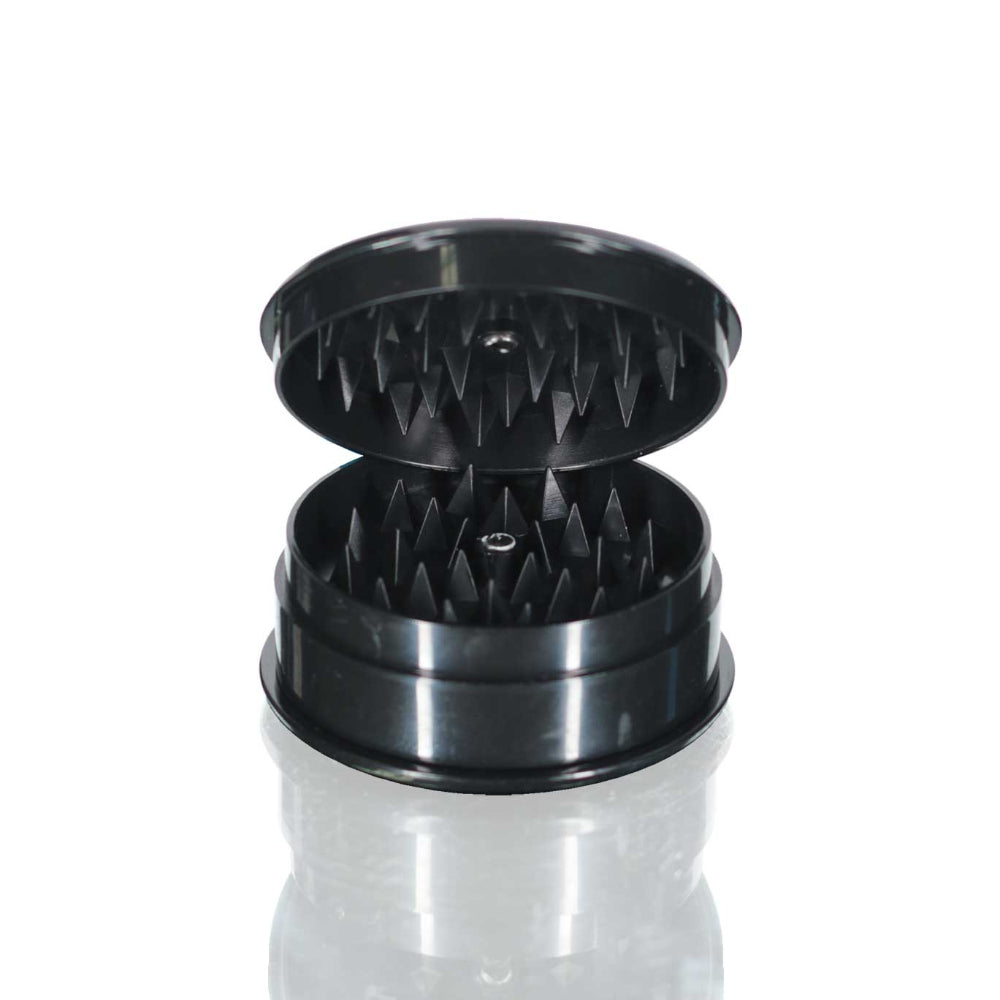 Plastic Herb Grinder Round - Black closed
