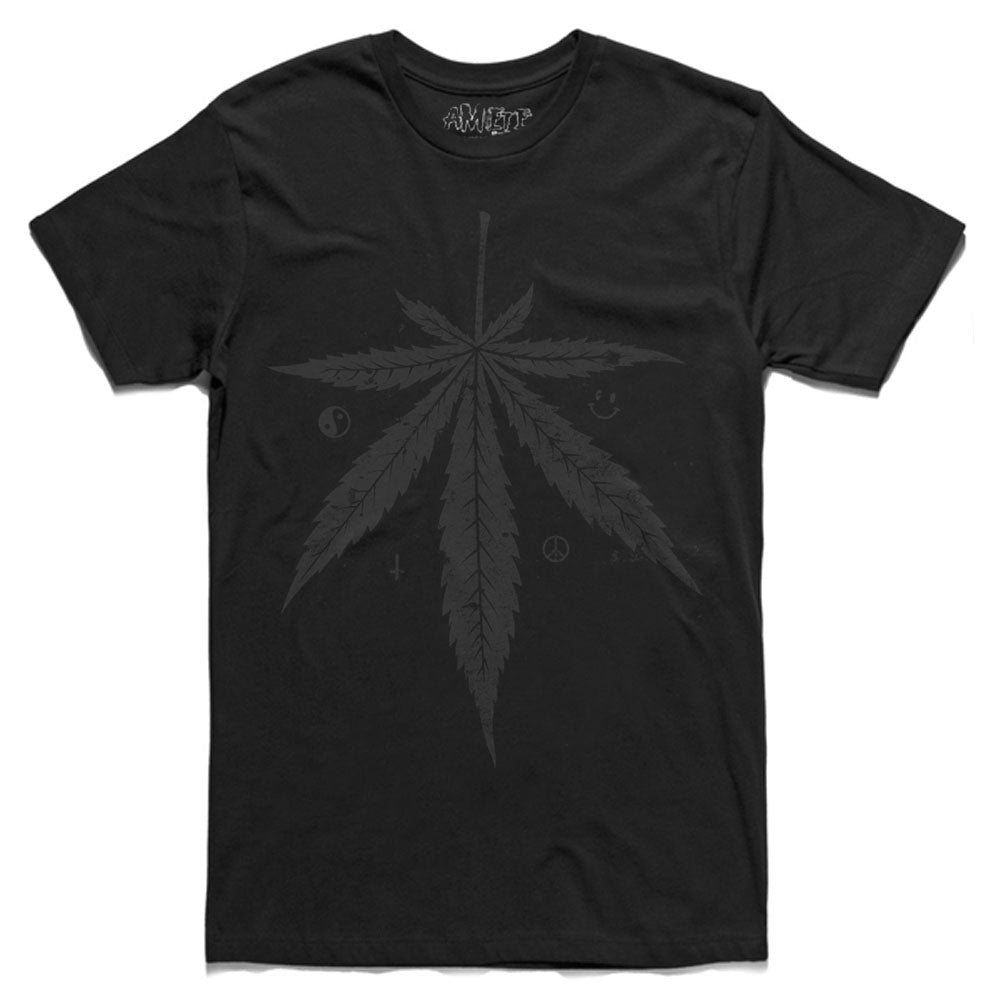 Amiete Weed Leaf - Black T-shirt